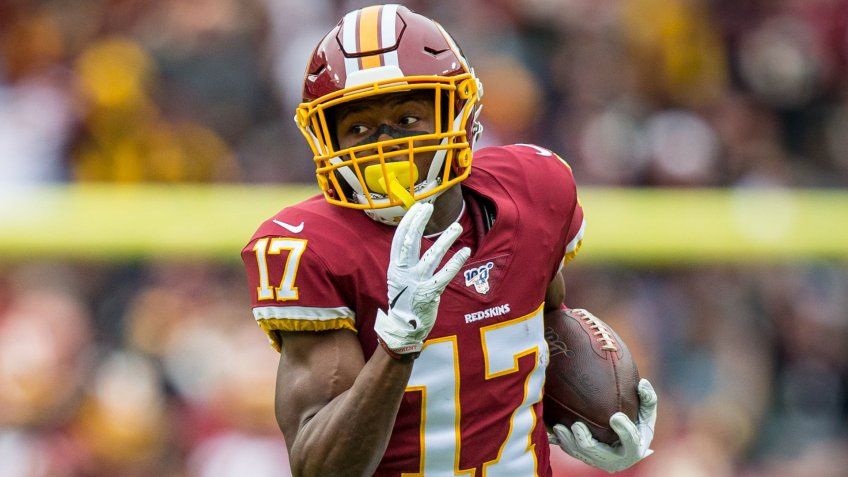 Mandatory Credit: Photo by Cory Royster/CSM/Shutterstock (10477842l)Washington Redskins wide receiver Terry McLaurin (17) in the open field the reception in the game between the New York Jets vs.