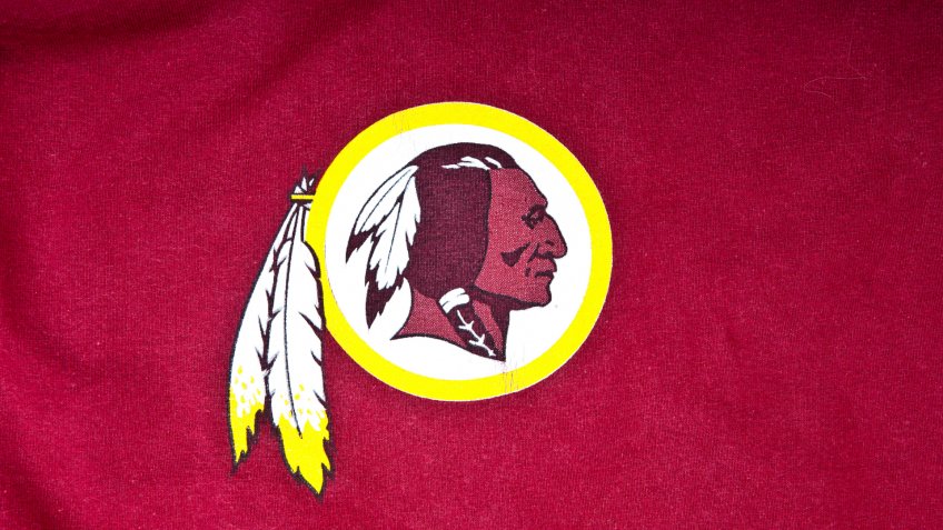 ZAGREB , CROATIA - AUGUST 19 , 2014 : NFL Washington Redskins club logo printed on textile equipment ,product shot.