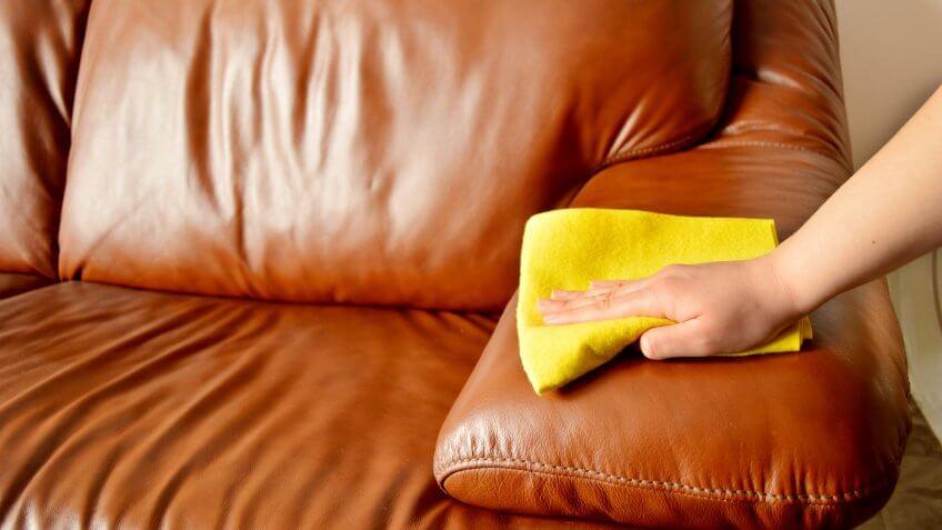 brown sofa cleaning.