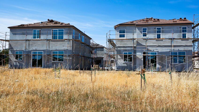 New homes construction site.