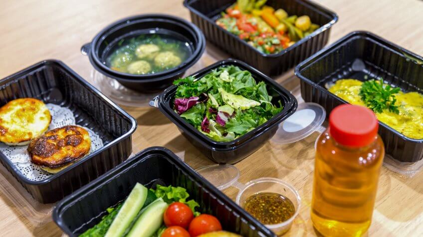 Daily meals in boxes.