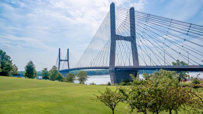 Bridge across the Mississippi at Cape Girardeau,  MO.