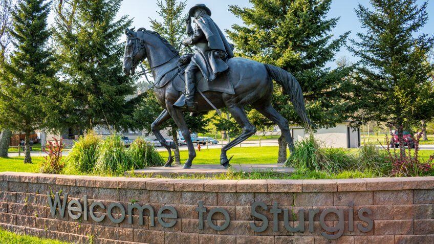 Sturgis, SD, USA - May 29, 2019: A welcoming signboard at the entry point of preserve park.