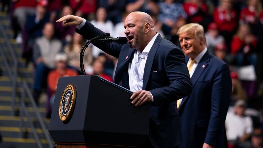 Mandatory Credit: Photo by Evan Vucci/AP/Shutterstock (10562777v)Donald Trump, Dana White.