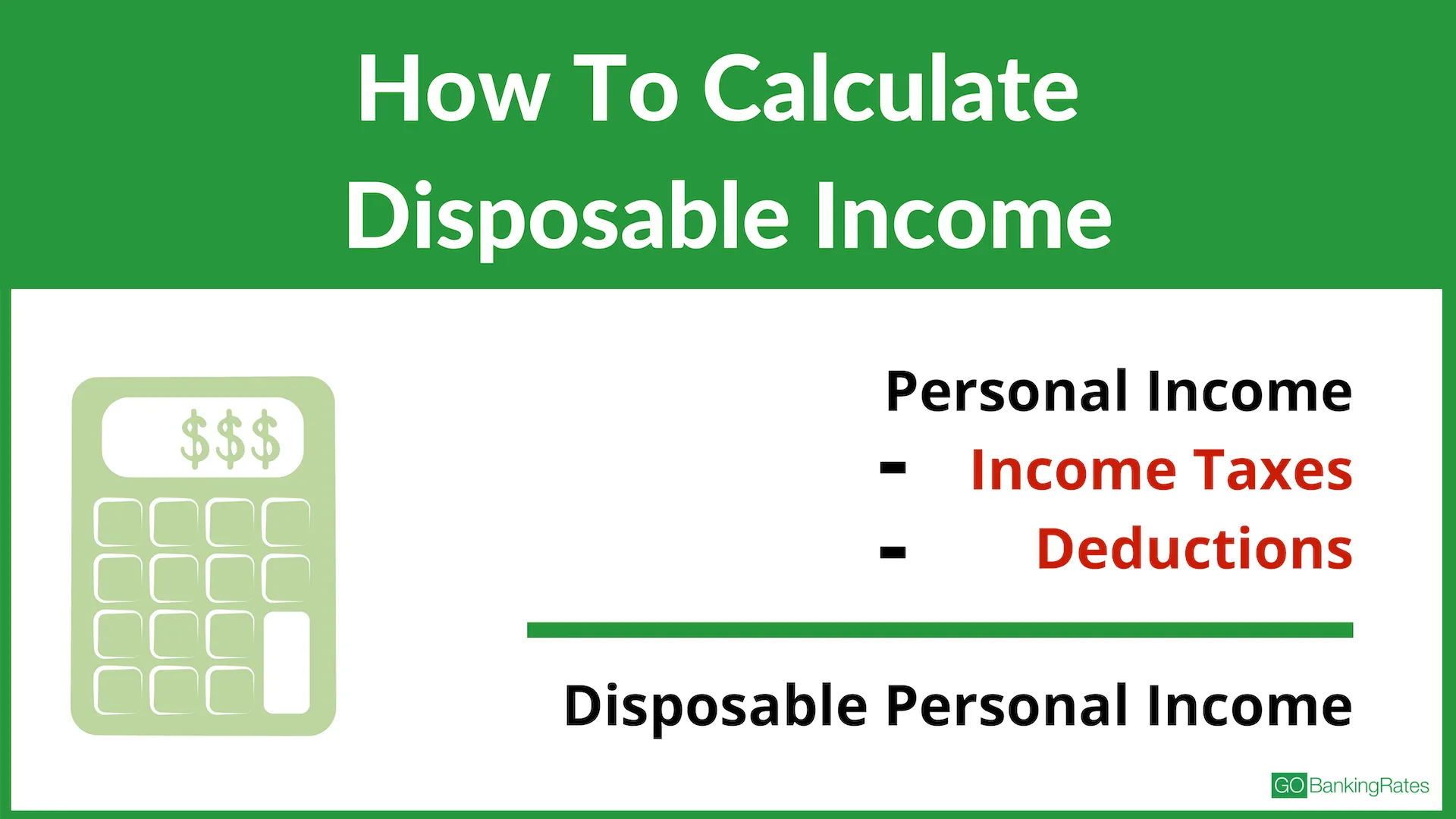 the formula for calculating disposable income is personal income minus income taxes and deductions