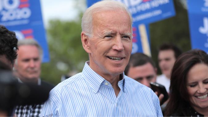 Peoria,AZ - May 25 2020: Former Vice President of the United States Joe Biden walking with supporters at a pre-Wing Ding march from Molly McGowan Park in Clear Lake, Iowa.