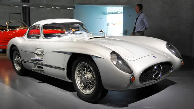 Mandatory Credit: Photo by Egon Bomsch/Imagebroker/Shutterstock (5298521a)Mercedes Benz 300 SLR Uhlenhaut Coupe, built in 1955, Mercedes Benz Museum, Stuttgart, Baden-Wuerttemberg, Germany, EuropeVARIOUS.
