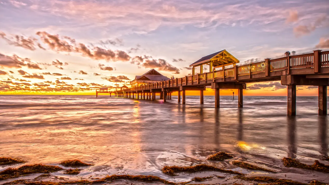 Sunset at Clearwater Beach Pier Florida