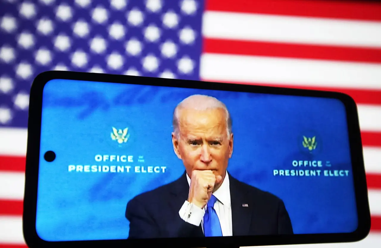Mandatory Credit: Photo by Pavlo Gonchar/SOPA Images/Shutterstock (11549452e)In this photo illustration the US President-elect Joe Biden speaks after the Electoral College formally confirmed his victory during the 2020 U.