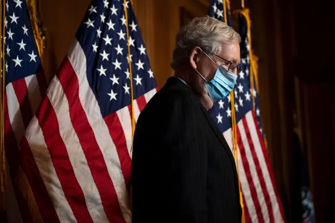 Mandatory Credit: Photo by Shutterstock (11553986i)United States Senate Majority Leader Mitch McConnell (Republican of Kentucky), conducts a news conference in the U.