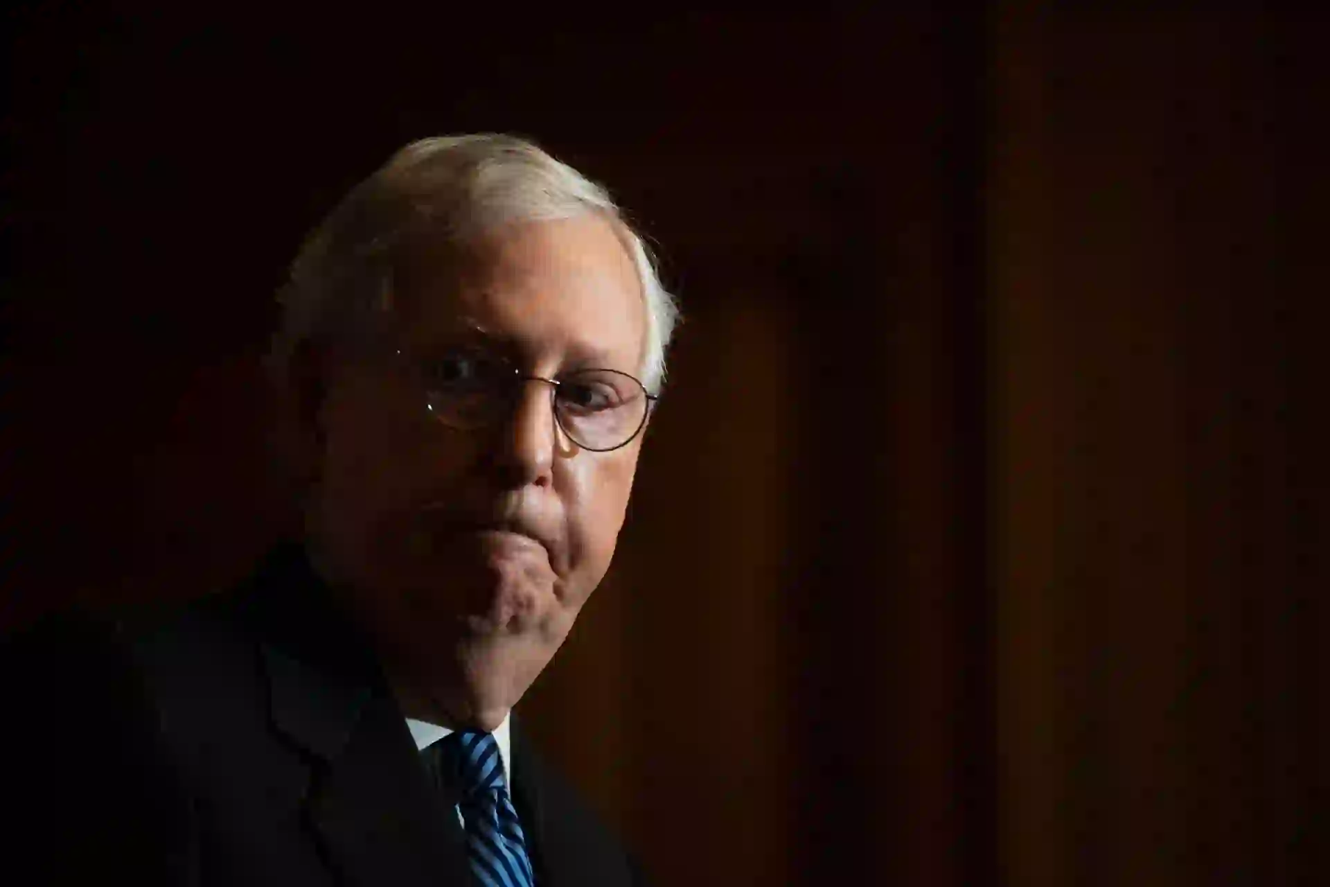 Mandatory Credit: Photo by Shutterstock (11553986j)United States Senate Majority Leader Mitch McConnell (Republican of Kentucky), conducts a news conference in the U.