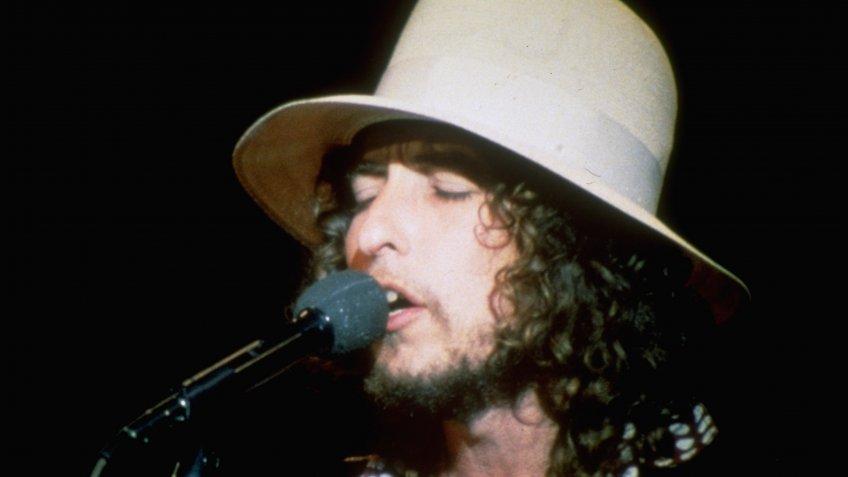 Mandatory Credit: Photo by AP/Shutterstock (6588803a)Dylan, Bob Folk singer Bob Dylan sings on stage during his final appearance with "The Band" at the Winterland Ballroom in San Francisco, Calif.