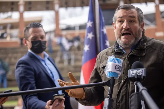 Mandatory Credit: Photo by Nathan Posner/Shutterstock (11677939ak)Senator Ted Cruz (R-TX) holds a press conference after a rally for Club For Growth Action in Sugar HillClub For Growth action rally, Suwanee, Georgia, USA - 03 Jan 2021.