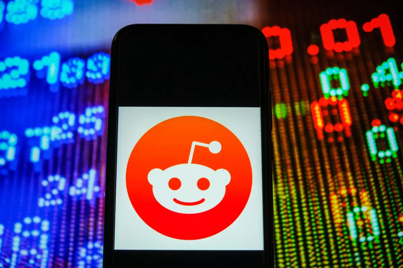Mandatory Credit: Photo by Omar Marques/SOPA Images/Shutterstock (11683098aa)In this photo illustration, a Reddit logo seen displayed on a smartphone with stock market prices in the background.