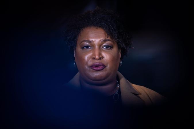 Mandatory Credit: Photo by Nathan Posner/Shutterstock (11684938ah)Former Gubernatorial candidate Stacey Abrams gives interviews to local media and greets supporters on Election day in Atlanta, GeorgiaStacey Abrams election day interview, Atlanta, Georgia, USA - 05 Jan 2021.