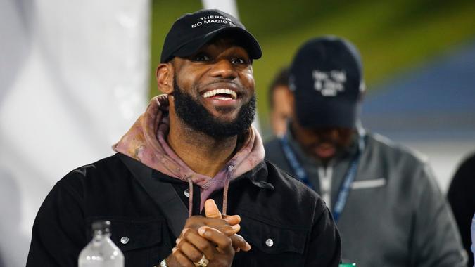 Mandatory Credit: Photo by Charles Baus/CSM/Shutterstock (10055402ef)Los Angeles Lakers forward LeBron James in attendance during the NFC Divisional Round playoff game between the game between the Los Angeles Rams and the Dallas Cowboys at the Los Angeles Coliseum in Los Angeles, CaliforniaNFL NFC Divisional Playoff Cowboys vs Rams, Los Angeles, USA - 12 Jan 2019.