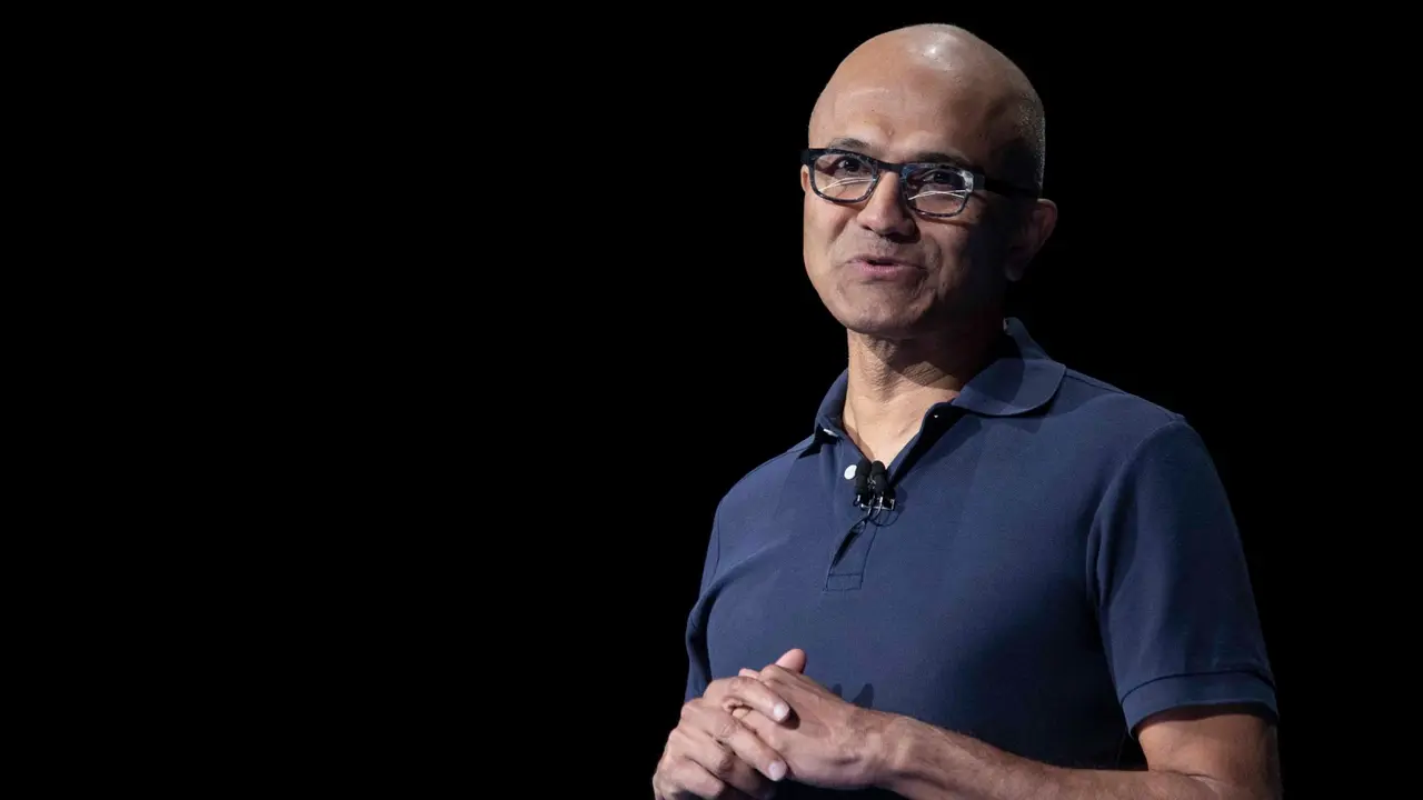 Mandatory Credit: Photo by Mary Altaffer/AP/Shutterstock (10356294a)Microsoft CEO Satya Nadella speaks during an event to launch the Samsung Galaxy Note 10, in New York.