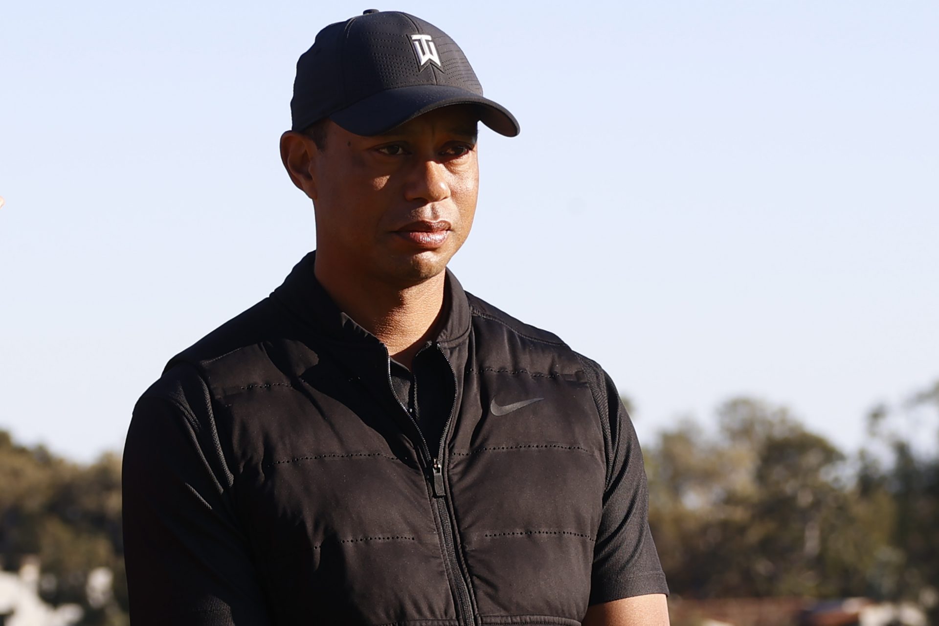 Mandatory Credit: Photo by Ryan Kang/AP/Shutterstock (11773177h)Tiger Woods looks on during the trophy ceremony on the practice green after the final round of the Genesis Invitational golf tournament at Riviera Country Club, in the Pacific Palisades area of Los AngelesGenesis Invitational Golf, Los Angeles, United States - 21 Feb 2021.