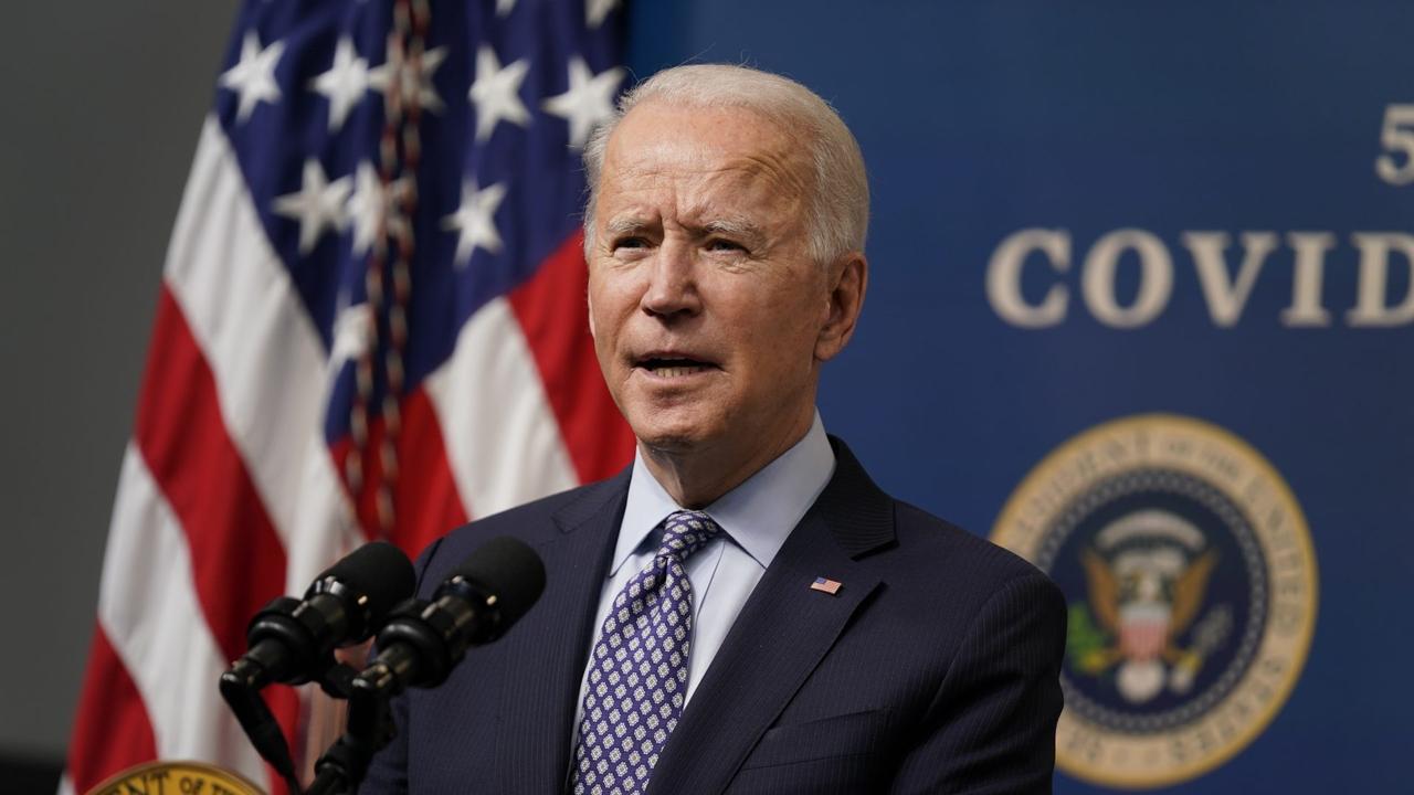 Mandatory Credit: Photo by Evan Vucci/AP/Shutterstock (11776013z)President Joe Biden speaks during an event to commemorate the 50 millionth COVID-19 shot, in the South Court Auditorium on the White House campus, in WashingtonBiden, Washington, United States - 25 Feb 2021.