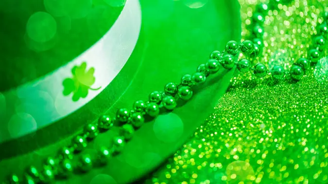 A stock photo abstract background perfect for designs or articles about St Patricks Day.