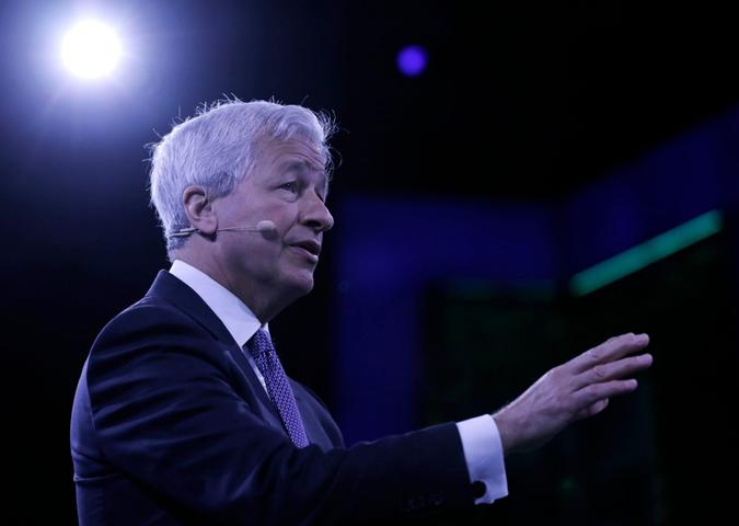 Mandatory Credit: Photo by PETER FOLEY/EPA-EFE/Shutterstock (10424024x)Jamie Dimon, Chairman and CEO of JPMorgan Chase speaks at the Bloomberg Global Business Forum 2019 at the Plaza Hotel in New York, New York, USA, 25 September 2019.