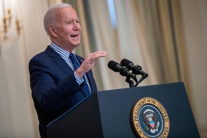 Mandatory Credit: Photo by SHAWN THEW/EPA-EFE/Shutterstock (11788903l)US President Joe Biden delivers remarks on the Senate Passage of the 1.