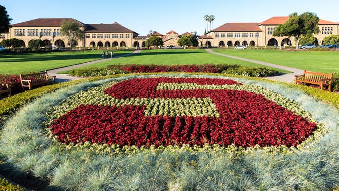 Palo Alto, CA USA May 20, 2017: University logo at Main Camus of Stanford.