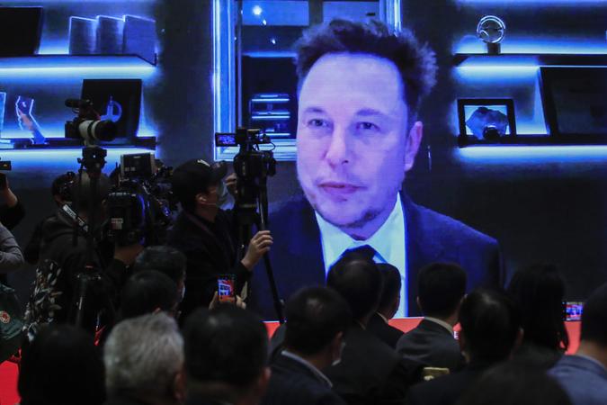 Mandatory Credit: Photo by WU HONG/EPA-EFE/Shutterstock (11822579l)A video shows Elon Musk, CEO of Tesla Inc.