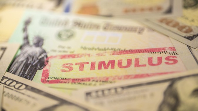 A photo of the economic stimulus check that was sent to US citizens during the covid-19/coronavirus quarantine.