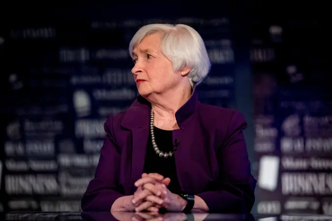 Mandatory Credit: Photo by Andrew Harnik/AP/Shutterstock (10361948ak)Former Fed Chair Janet Yellen appears for an interview with FOX Business Network guest anchor Jon Hilsenrath in the Fox Washington bureau, in Washington.