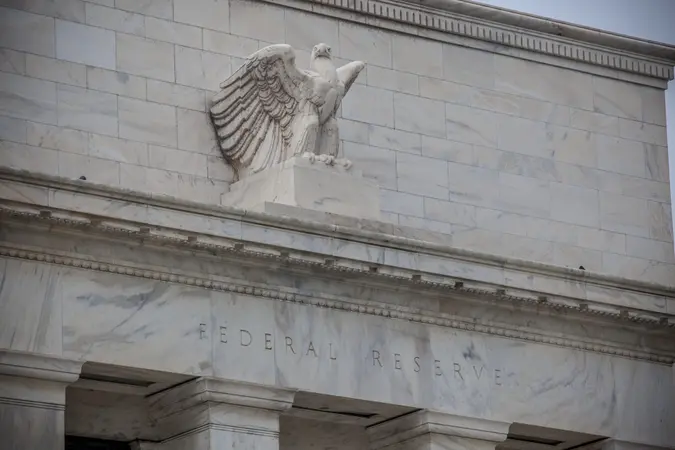 Federal Reserve Building detail.
