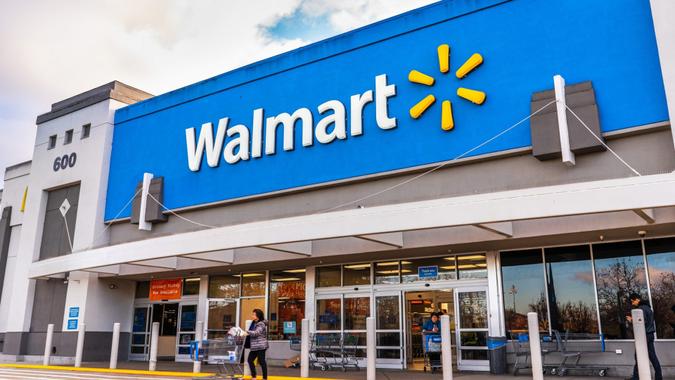 Jan 9, 2020 Mountain View / CA/ USA - People shopping at a Walmart store in south San Francisco bay area.