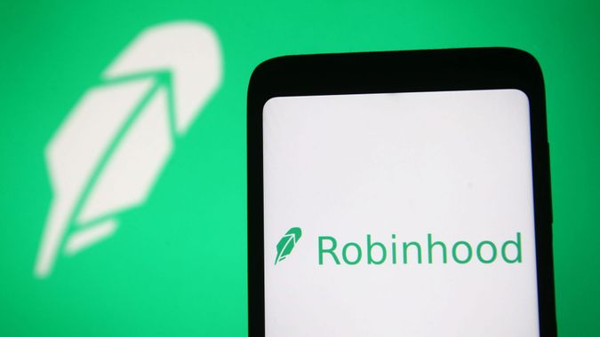 Mandatory Credit: Photo by Pavlo Gonchar/SOPA Images/Shutterstock (11748224w)In this photo illustration a Robinhood logo of a U.