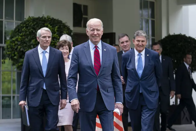 Mandatory Credit: Photo by SARAH SILBIGER/POOL/EPA-EFE/Shutterstock (12168186b)US President Joe Biden walks out of the West Wing of the White House following a meeting with a bipartisan group of Senators where they reached a deal on an infrastructure plan in Washington, DC, USA, 24 June 2021.
