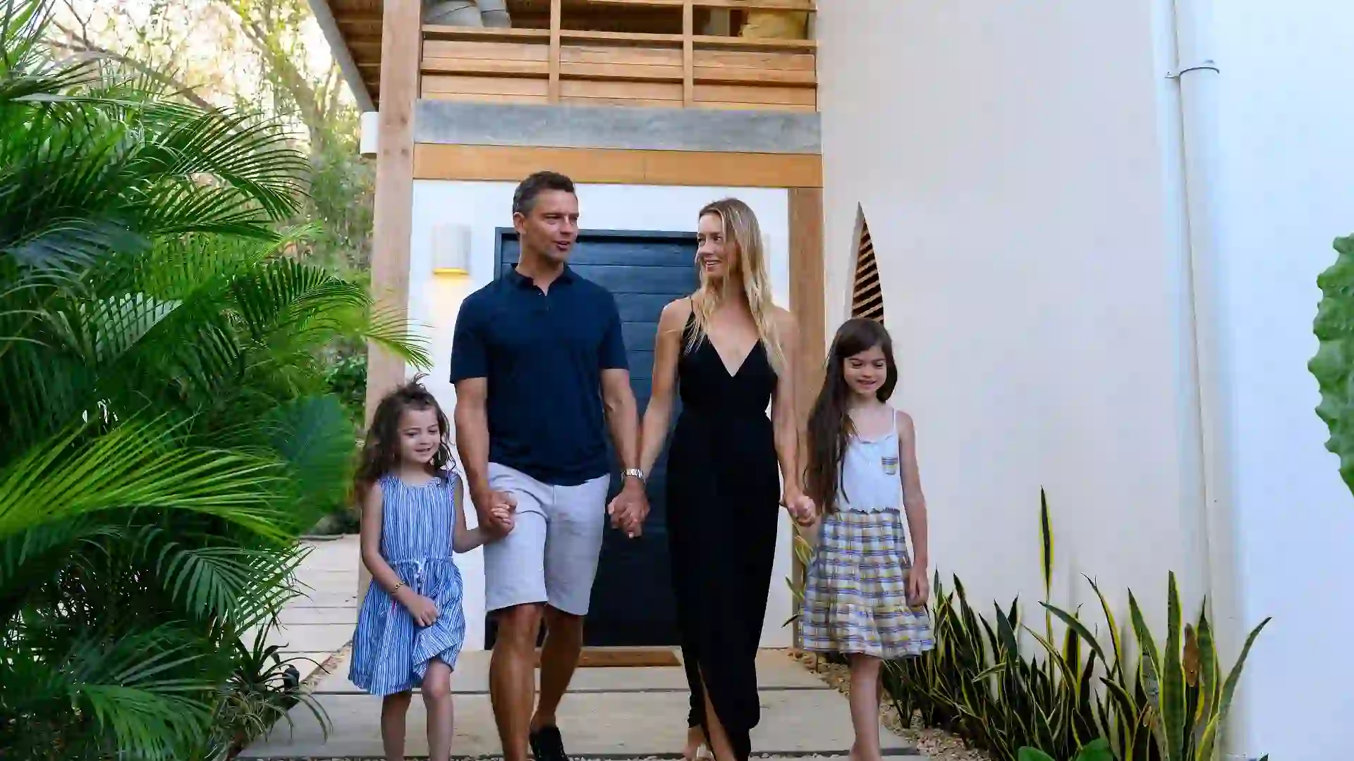 Family enjoying a luxury vacation
