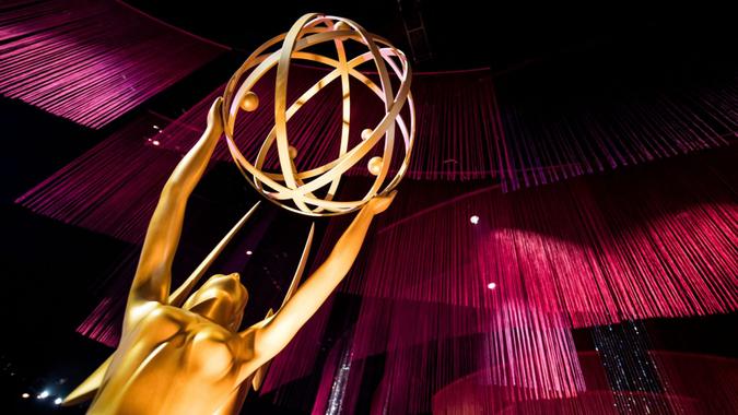 Mandatory Credit: Photo by ETIENNE LAURENT/EPA-EFE/Shutterstock (10412559u)An Emmy statue is displayed during the 71st Emmy Awards Governors Ball press preview at L.