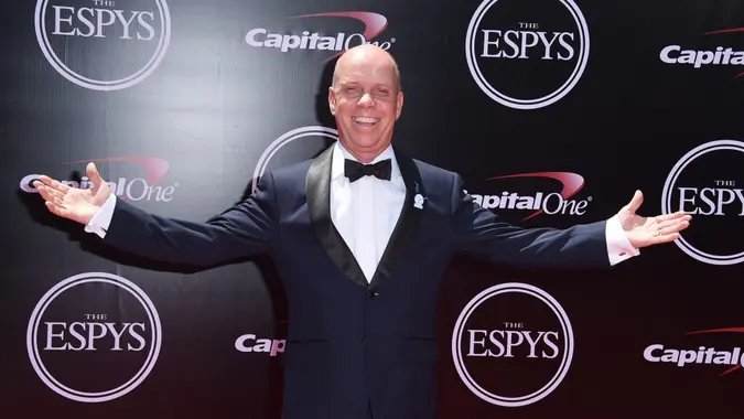 Mandatory Credit: Photo by Jordan Strauss/Invision/AP/Shutterstock (9192121dn)Sports commentator Scott Hamilton arrives at the ESPY Awards at the Microsoft Theater, in Los Angeles2016 ESPY Awards - Arrivals, Los Angeles, USA - 13 Jul 2016.