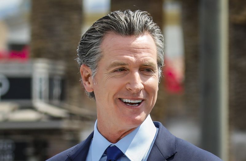 Mandatory Credit: Photo by Jay L Clendenin/Los Angeles Times/Shutterstock (12084348i)As part of California's full reopening, marking the end of pandemic-era restrictions like masks, social distancing and most capacity restrictions, Gov.