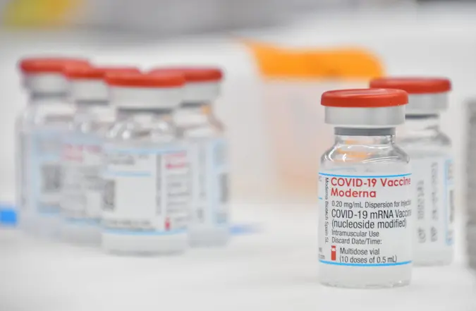Mandatory Credit: Photo by Keizo Mori/UPI/Shutterstock (12169209x)Vials of the Moderna Covid-19 vaccine are on site at the Japan Self-Defense Forces' large-scale COVID-19 vaccination centers in Osaka, Japan on Friday, June 25, 2021.