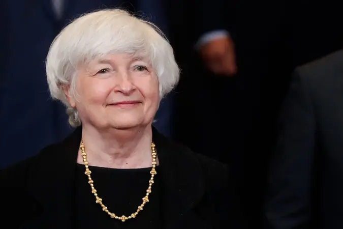 Mandatory Credit: Photo by STEPHANIE LECOCQ/EPA-EFE/Shutterstock (12209626ao)United States Secretary of the Treasury Janet Yellen during a family picture at the end of a meeting of Eurogroup Finance Ministers, at the European Council in Brussels, Belgium, 12 July 2021.