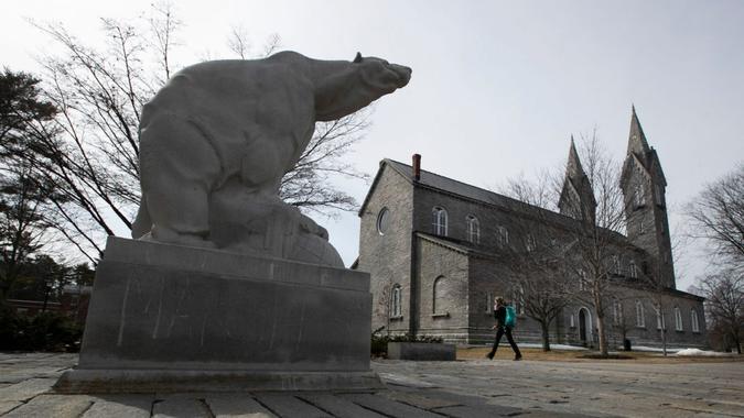 Mandatory Credit: Photo by Robert F Bukaty/AP/Shutterstock (10580273d)The Bowdoin College campus is nearly empty during spring break, in Brunswick, Maine.