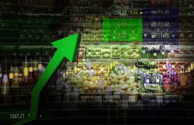 Vegetable, Fruit, Stock Market Data, Moving Up, Growth.