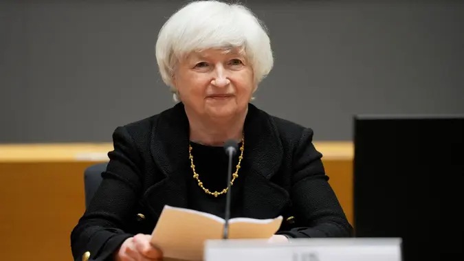 Debt Limit Yellen, Brussels, Belgium - 12 Jul 2021