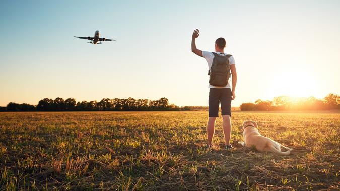 Saying hello at the sunset stock photo