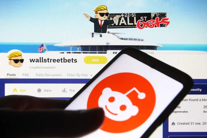 Mandatory Credit: Photo by Pavlo Gonchar/SOPA Images/Shutterstock (11751613z)In this photo illustration a Reddit logo is seen on a mobile phone screen in front of WallStreetBets (WSB) logo of a subreddit where participants discuss stock and options trading.