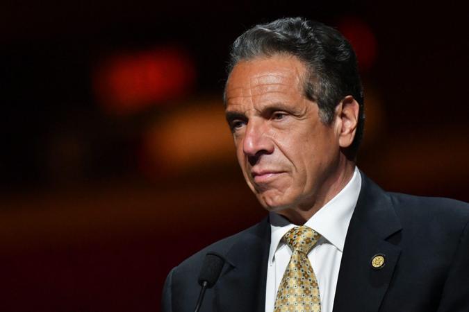 Mandatory Credit: Photo by Erik Pendzich/Shutterstock (11907894ax)Governor Andrew Cuomo holds a press conference at Radio City Music Hall in New YorkGovernor Andrew Cuomo press conference, New York, USA - 17 May 2021.