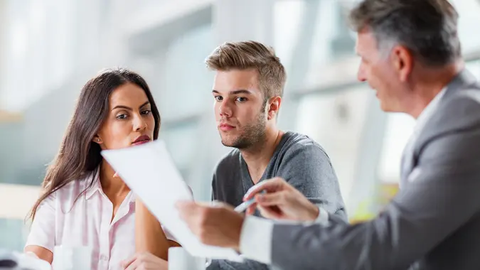 I am not sure if we should trust this agent! stock photo