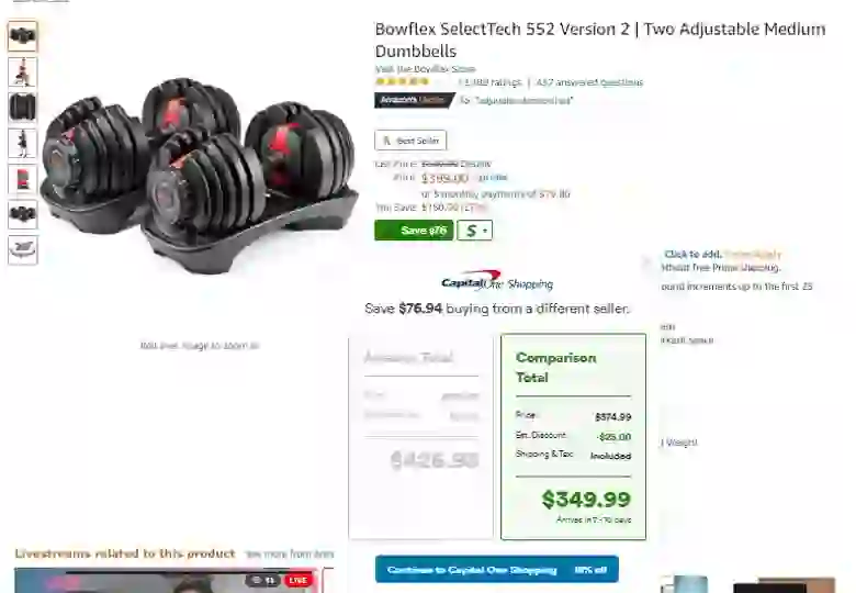 Capital One Shopping Dumbbells