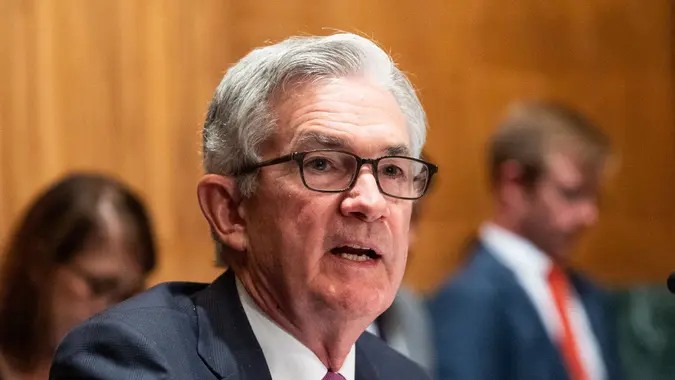Mandatory Credit: Photo by Michael Brochstein/SOPA Images/Shutterstock (12216651g)Jerome Powell, Chairman, Federal Reserve System, speaks at a hearing of the Senate Committee on Banking, Housing, and Urban Affairs.