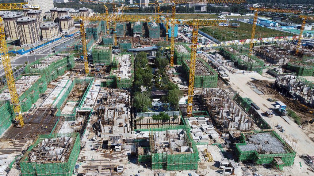 Mandatory Credit: Photo by Uncredited/AP/Shutterstock (12457398f)An aerial view of an Evergrande new housing development project is under construction in Beijing, .